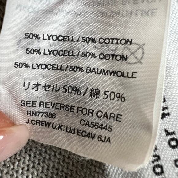 J.Crew Light Gray Open Front Long Duster Cardigan Sweater Pockets LS Size XXS - Picture 12 of 12